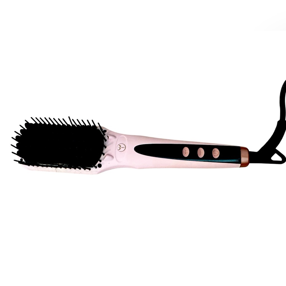Lange Le Vite Blush Pink Hair Straightening Brush with Black Bristles